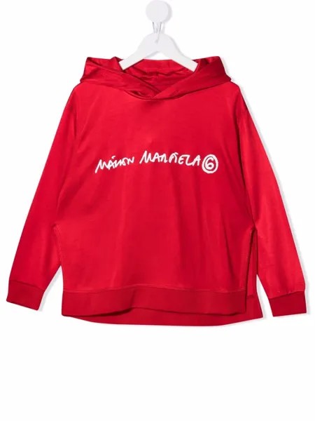 MM6 Maison Margiela Kids худи с отделкой в рубчик
