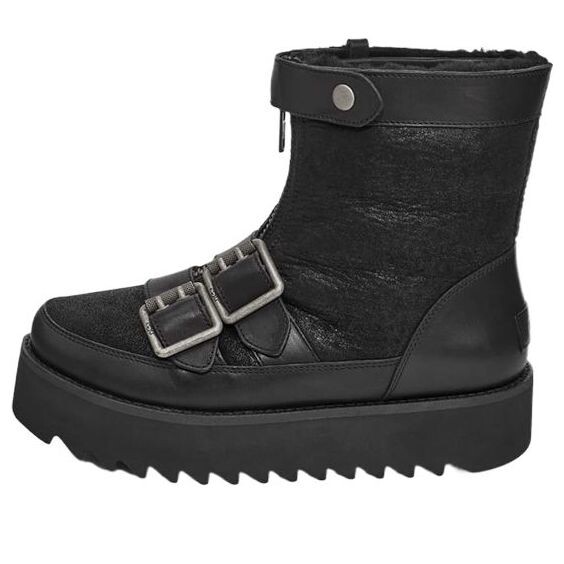 Кроссовки мото панк мини ботинки Ugg, черный