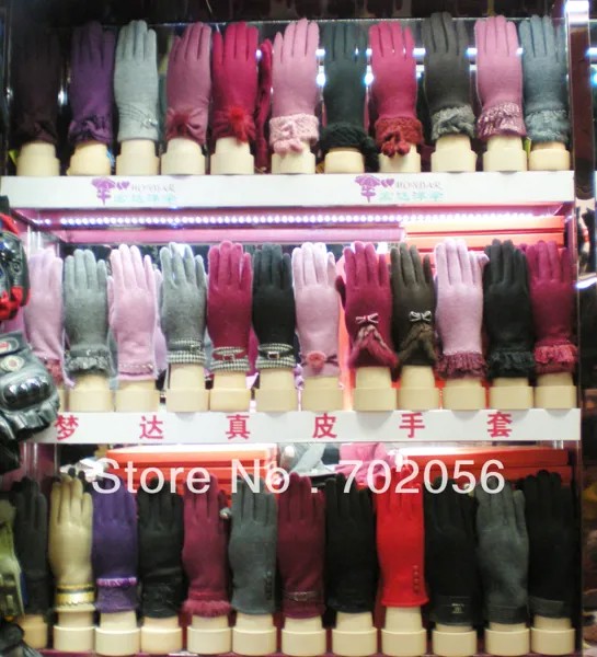 Модные зимние кашемировые шерстяные перчатки для женщин, женские перчатки для гольфа, Подарочные разноцветные 20 пар/лот #3333