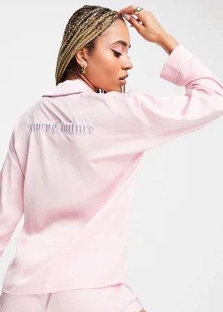 Атласные пижамные шорты розового цвета (от комплекта) Juicy Couture X ASOS-Розовый цвет