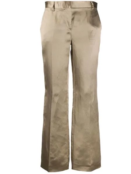 L'Autre Chose укороченные брюки с эффектом металлик