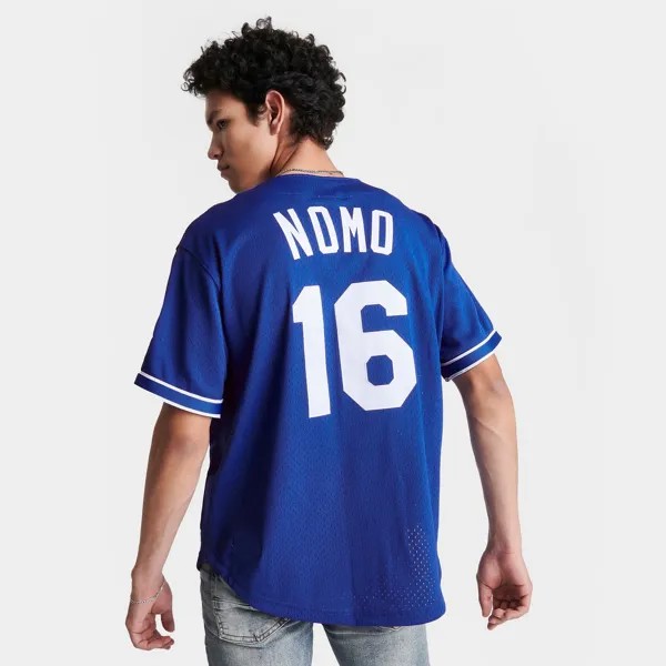 Мужская бейсбольная майка Mitchell & Ness Los Angeles Dodgers MLB Hideo Nomo 1997 BP, синий