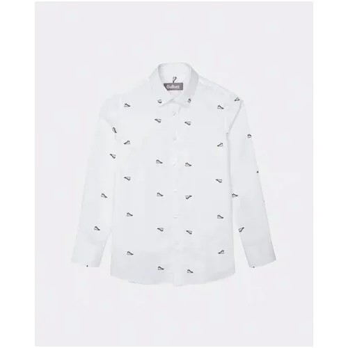 Белая рубашка с принтом Gulliver, модель 220GSBC2307, размер 122