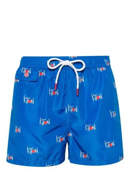 Kiton плавки-шорты с логотипом, синий