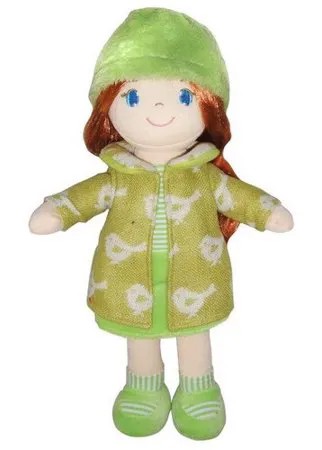 Кукла ABtoys Мягкое сердце, рыжая в зелёном пальто, мягконабивная, 36 см