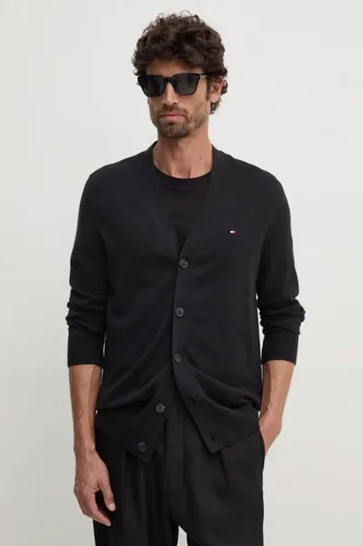 Хлопковый кардиган Tommy Hilfiger, черный