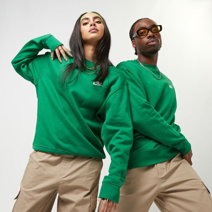 Толстовка Sportswear Club Fleece Crew NIKE, цвет malachite/white