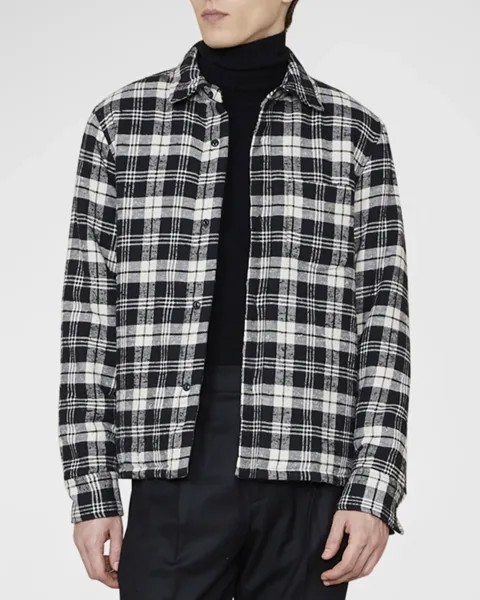 Мужская утепленная куртка-рубашка Harring Officine Generale, цвет Black/Ecru