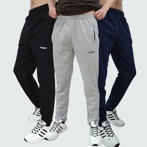 Спортивные брюки мужские Ondreeff, прямые, комфортные, 100% хлопок, синего цвета, р-р 54