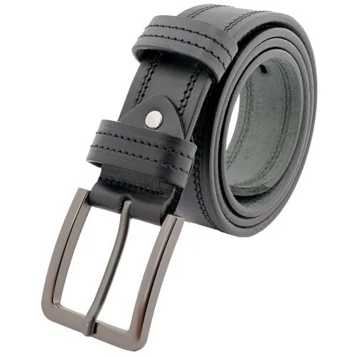 Ремень PREMIUM BELT, натуральная кожа, металл, подарочная упаковка, для мужчин, длина 115 см., черный