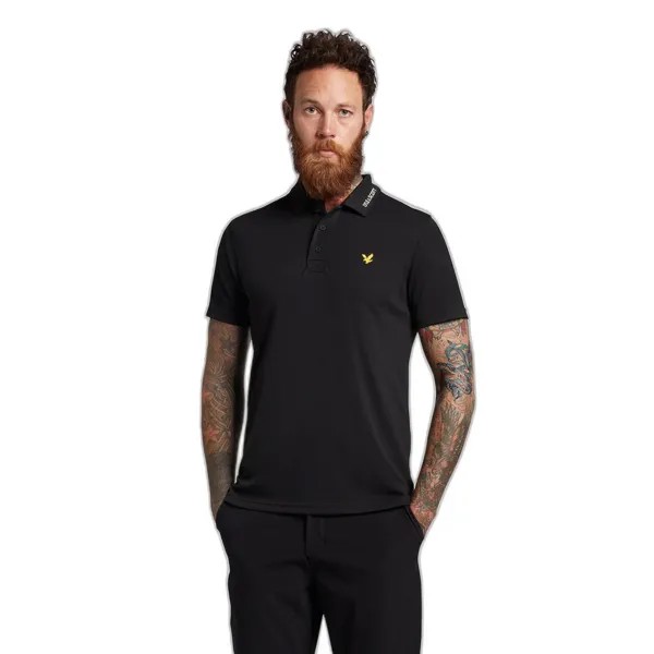 Поло Lyle & Scott Tech Collar Logo, черный