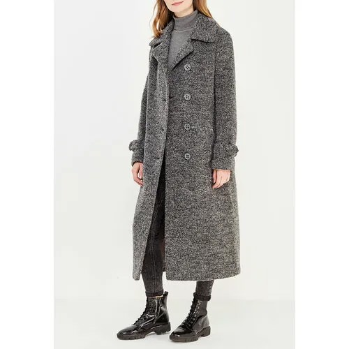 Пальто-халат  Azellricca демисезонное, демисезон/зима, силуэт прямой, удлиненное, размер 50, серый