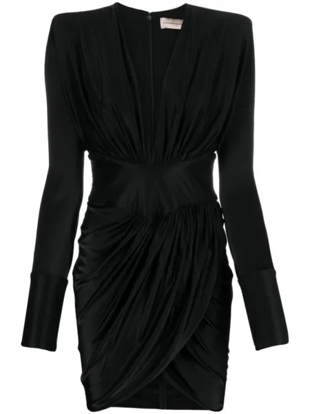 Alexandre Vauthier платье из джерси с V-образным вырезом, черный