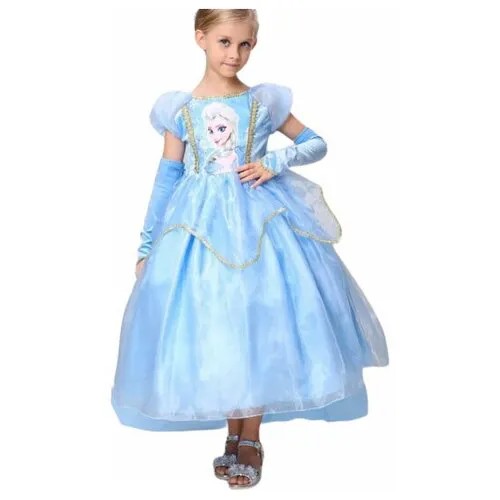 Карнавальный костюм принцесса Эльза (платье, нарукавники), размер 140