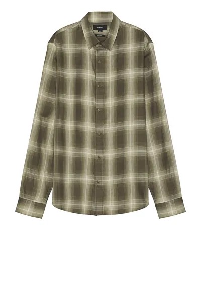 Рубашка Vince Toledo Shadow Plaid Long Sleeve, цвет Smoke Tree & Cream