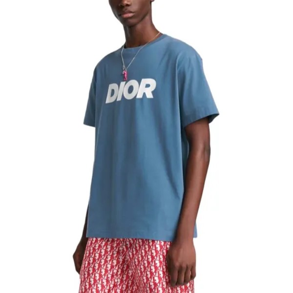Футболка мужская синяя Dior, синий