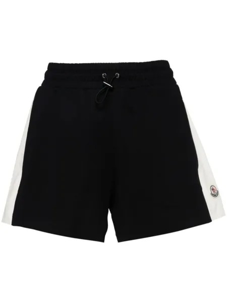 Moncler полосатые шорты с логотипом, синий
