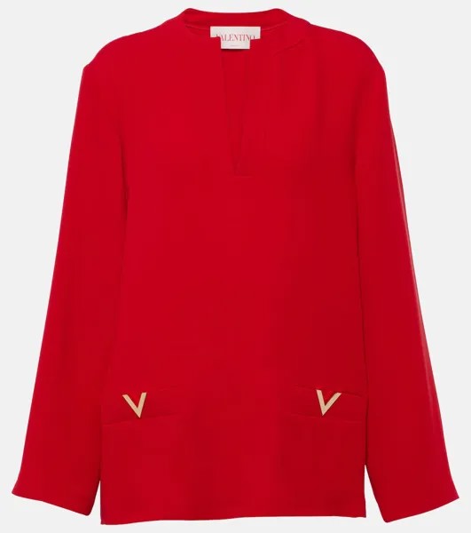 Шелковый топ VGold Cady Couture Valentino, красный