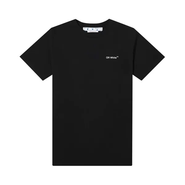 Узкая футболка Off-White Wave Diag, Черный/Белый