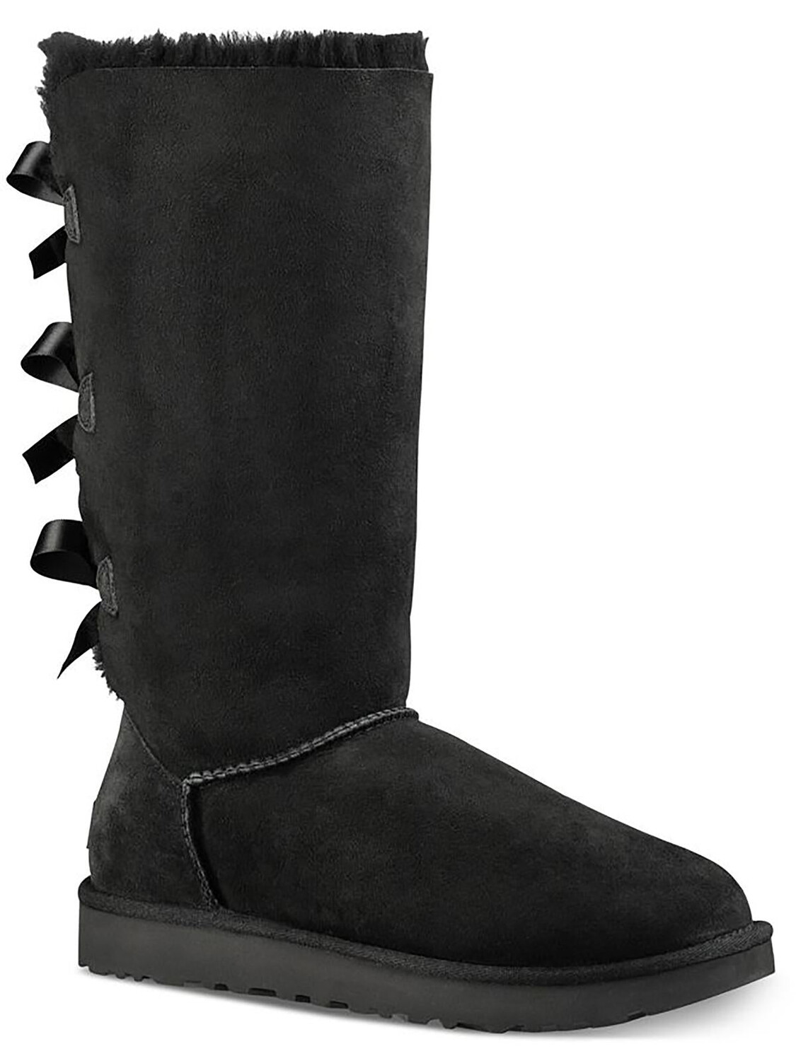 Высокие женские замшевые ботинки из овчины Bailey Bow II без застежек UGG, черный