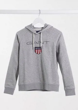 Худи серого цвета с логотипом GANT-Серый