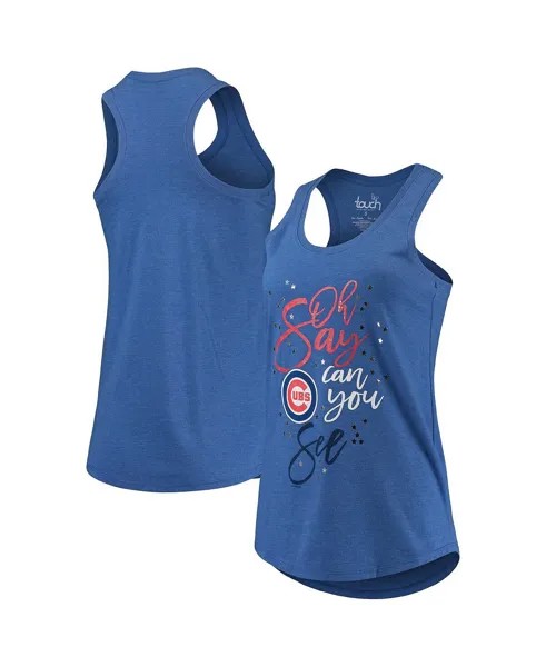 Женская майка Royal Chicago Cubs Americana Tri-Blend Racerback Touch