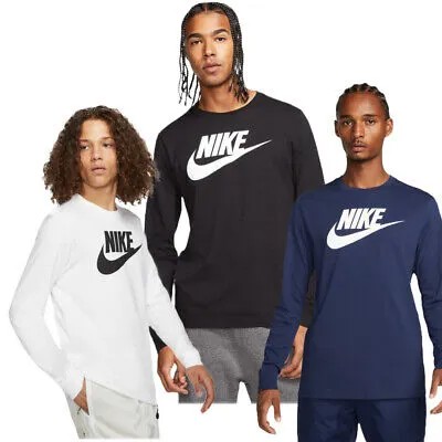 Мужская рубашка с длинным рукавом Nike, спортивная одежда, логотип Swoosh, футболка в спортивном стиле