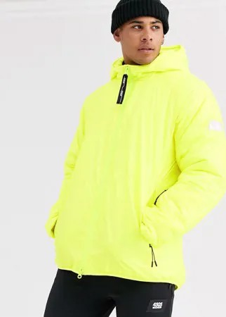 Неоново-желтая дутая лыжная куртка ASOS 4505-Желтый