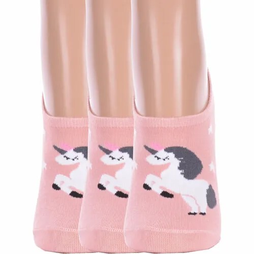 Носки HOBBY LINE, 3 пары, размер 36-40, розовый