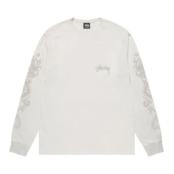 Футболка Stussy Dragons Long-Sleeve Tee, кремовый