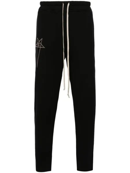 Rick Owens X Champion спортивные брюки из хлопка с вышитым мотивом, черный
