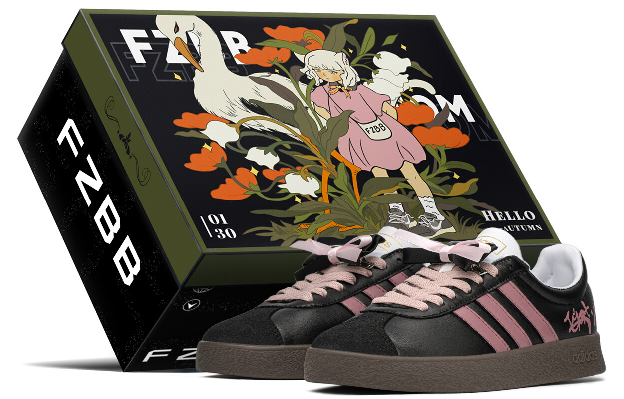 Кроссовки adidas neo Vl Court Skateboarding Shoes Unisex Low-top Black/pink, черный/розовый