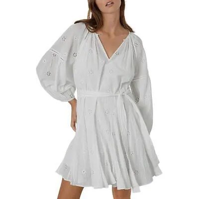 Женское белое короткое мини-платье VELVET BY GRAHAM - SPENCER L BHFO 7950