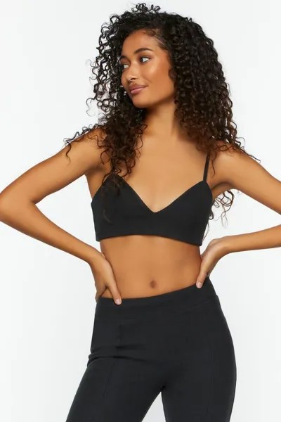 Укороченная майка с V-образным вырезом Forever 21, угольный