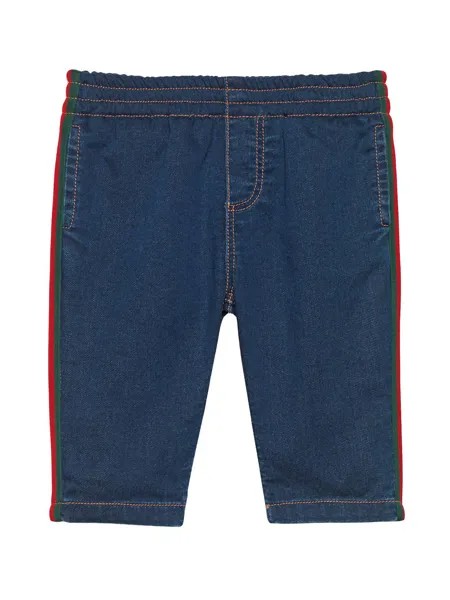 Gucci Kids джинсовые шорты 'Baby' с полоской 'Web'