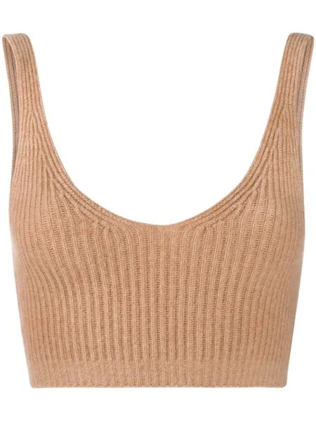 Укороченный топ в рубчик Cashmere In Love, бежевый