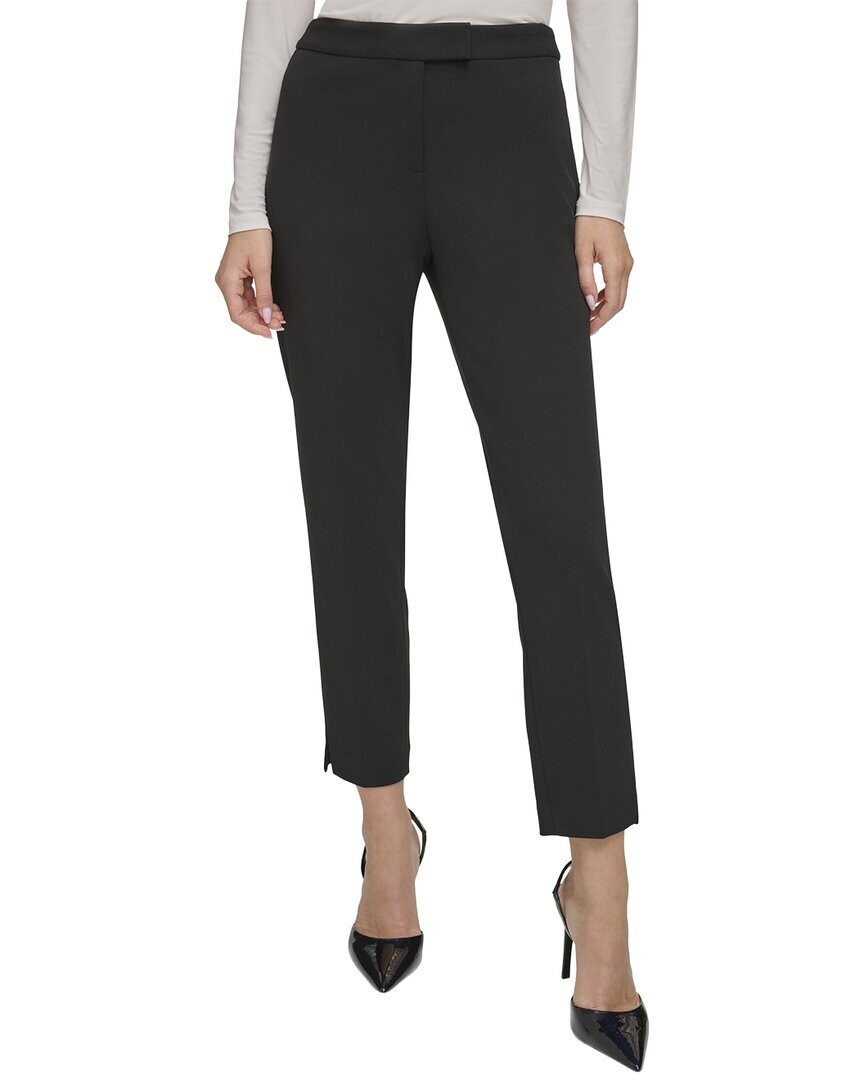 Узкие брюки DKNY с язычком спереди, черный