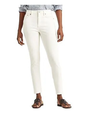 Белые женские укороченные джинсы скинни с высокой талией на молнии RALPH LAUREN 16