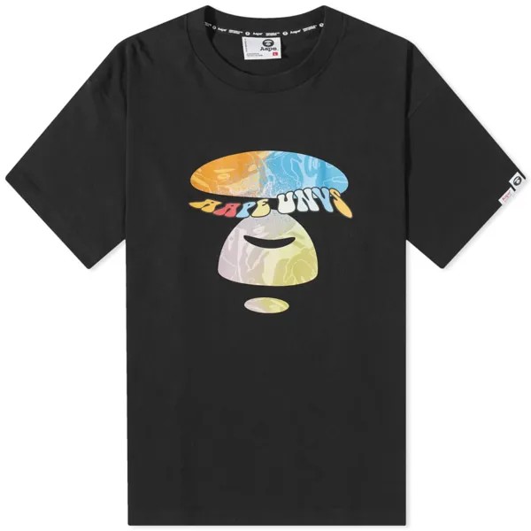 Футболка AAPE & Peace с изображением лунного лица, черный