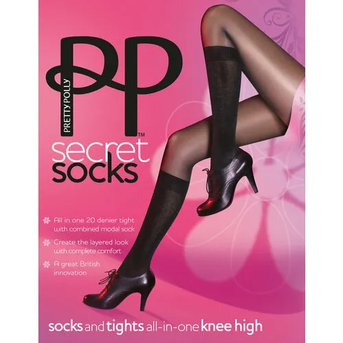 Колготки Pretty Polly Secret Socks Aqs8, 20 den, размер S-M, черный