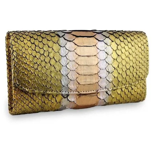 Эксклюзивный женский кошелек Exotic Leather из кожи питона золотого цвета