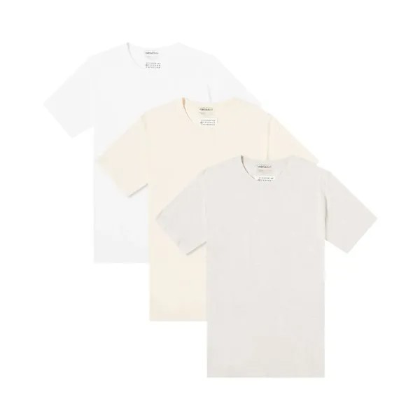 Футболка Maison Margiela 3 Pack T-Shirt 'White/Ivory/Oatmail', белый