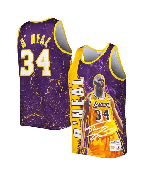 Мужская майка Shaquille O'Neal Purple Los Angeles Lakers 1999-00 Hardwood Classics Player Burst Mitchell & Ness