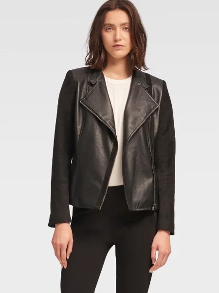 Кожаная куртка женская DKNY P8JCRDT0/BLKM черная M