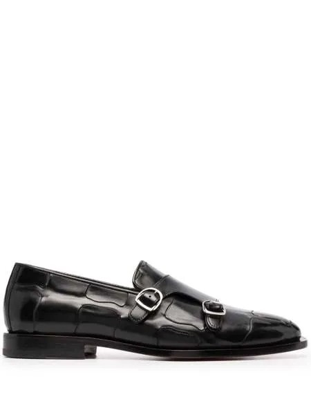 Santoni туфли монки с пряжками