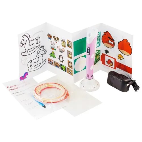 3D-ручка SUPER 3D PEN-2 PLUS (трафареты+коврик) розовый