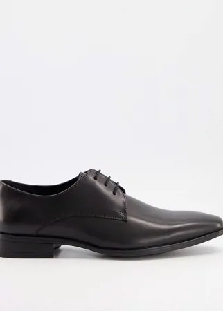 Черные кожаные туфли дерби Office Micro-Черный цвет