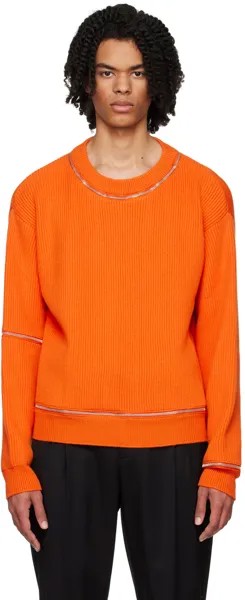 Оранжевый свитер на молнии Moschino