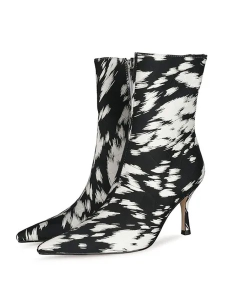 Milanoo Women's Printed Stiletto Heel Ankle Boots