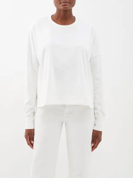 Хлопковая футболка с длинными рукавами и заниженными плечами loop Studio Nicholson, белый